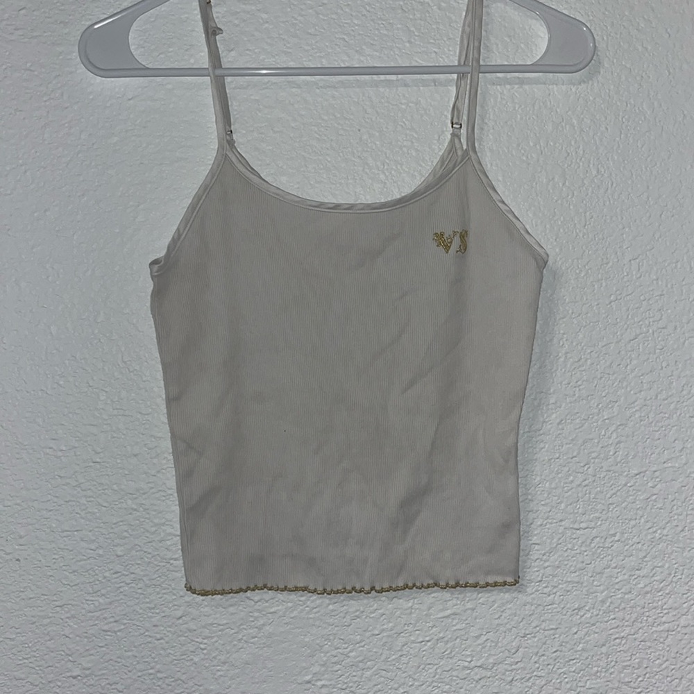 White tank top with gold bottom